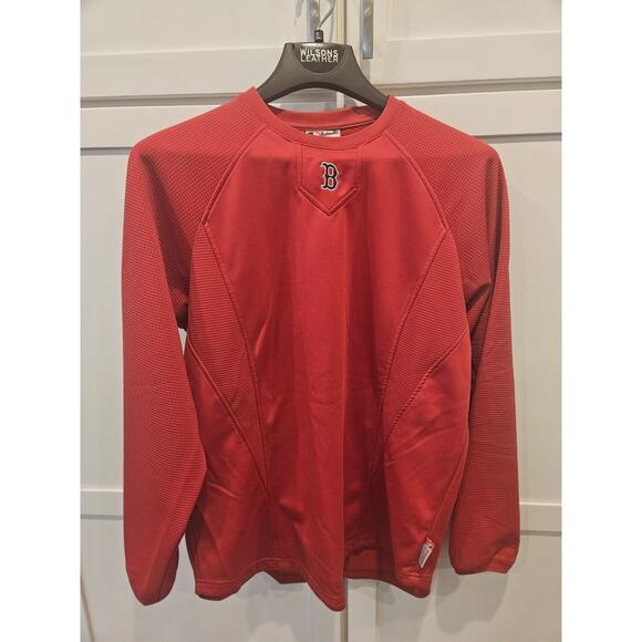 Boston Red Sox Pullover Mens Large Red Therma Majestic Authentic Collection75 - Picture 1 of 5